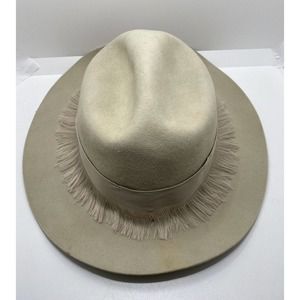 Brixton Lizzy Wool Fedora Hat White Cream Merino Wool Size S 7 57cm USA Made